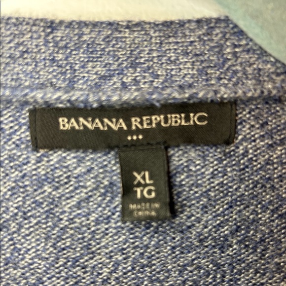 VGUC BANANA REPUBLIC BUTTON FRONT CARDIGAN, SIZE XL, BLUE MARLED COLOUR - Picture 8 of 9